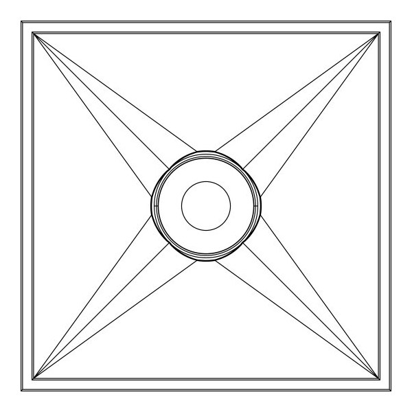 Ceilume Circle Star 2ft x 2ft Frosted Ceiling Tile V1-CIRSTR-22CLR - main